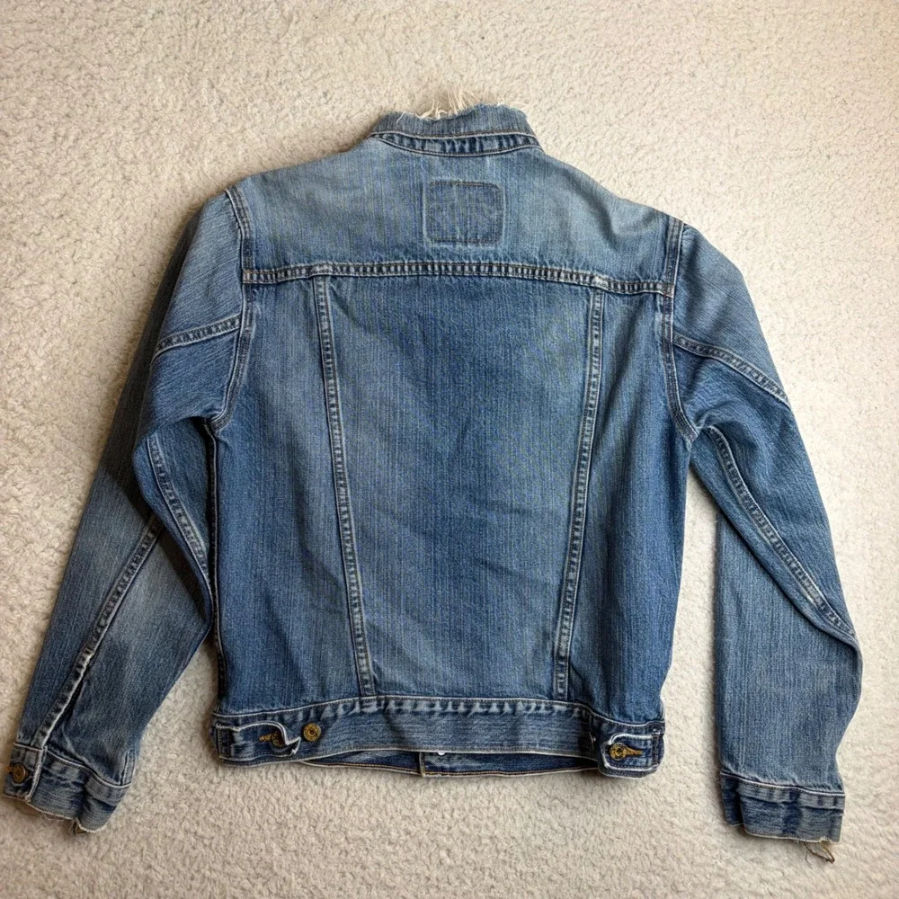 Levis 70507 Standard Trucker Denim Jacket Mens Small Blue Distressed Vintage Y2K - Picture 7 of 7